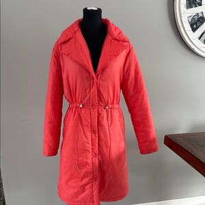 Maeve by Anthropologie Bright Coral Puffer Jacket